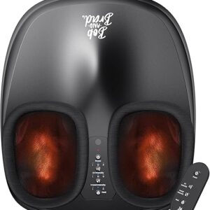 Bob and Brad Lite Foot Massager with Heat Function, Kneading Massage and Compression, Shiatsu Foot Massager Electric for Pain Relief up to Shoe Size 45, Gifts for Men Women