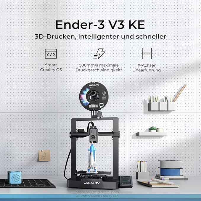 Creality Ender-3 V3 KE 3D Printer, 500 mm/s Faster Print Speed FDM Printer with Auto Levelling, 3D Printer with Sprite Direct Extruder, Print Size 220 x 220 x 240 mm - Image 2