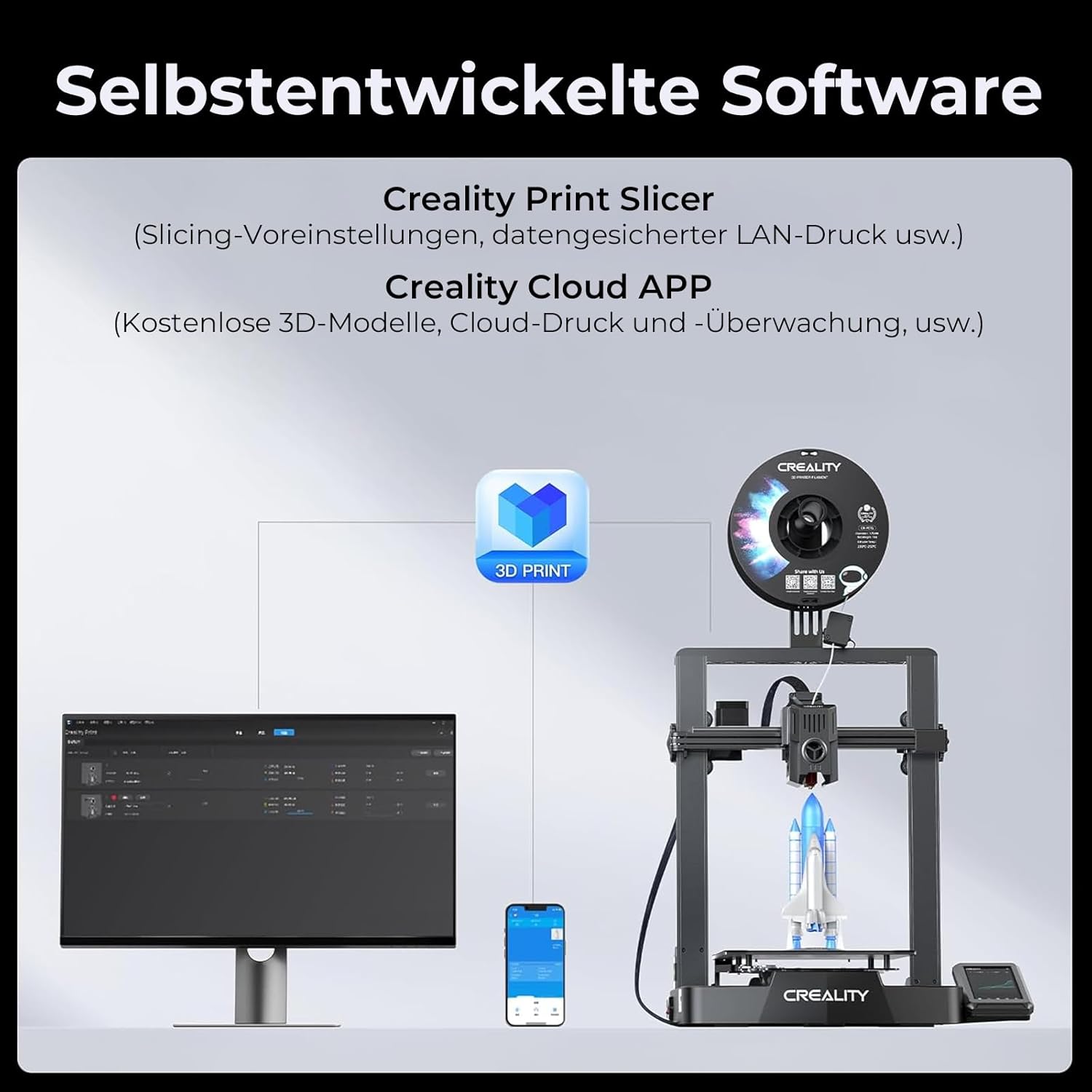 Creality Ender-3 V3 KE 3D Printer, 500 mm/s Faster Print Speed FDM Printer with Auto Levelling, 3D Printer with Sprite Direct Extruder, Print Size 220 x 220 x 240 mm - Image 8