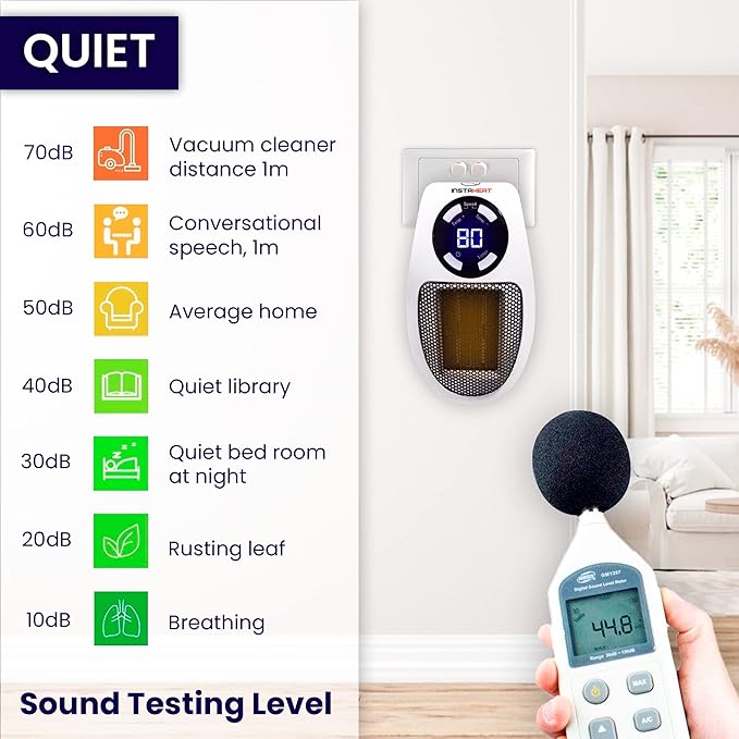 500W – Official Booster Heater, Fan Heater, Electric Wall Heater with Low Consumption, Programmable, Ceramic, Portable, Light and Compact, Remote Control, Fan Heater - Image 5