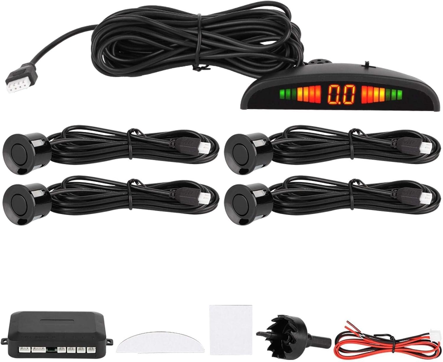 Car Distance Detection System 4 Parking Sensors Buzzer Car Reverse Backup - Image 3