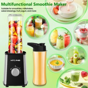 3-in-1 Blender Smoothie Maker, 800 W Mini Stand Mixer Blender Electric, 3 Adjustable Speeds, 2 x 600 ml Portable Bottle and 300 ml Grinding Cup for Ice, Fruit, Vegetables, Nuts