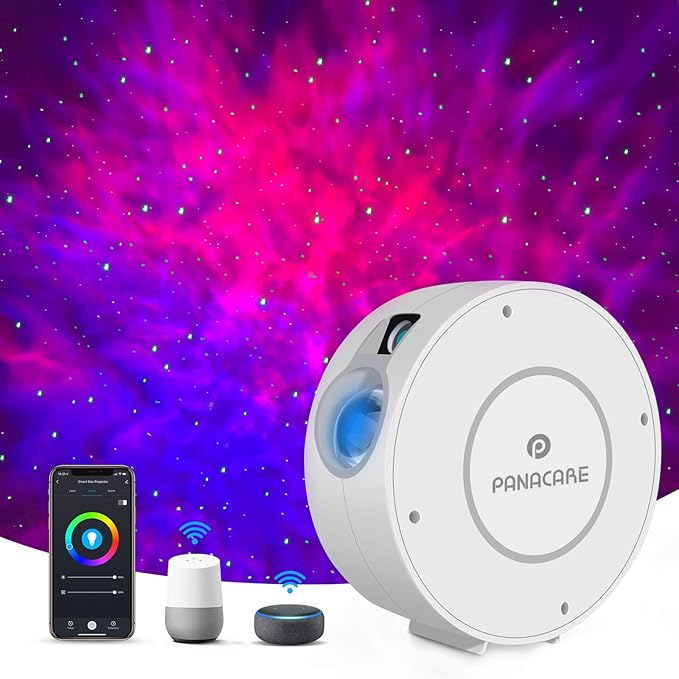 WLAN Galaxy Starlight, LED Afterlight Projector with App Control/Timer/Alexa and Google Home Voice Control, Star Projector Afterlight for Kids, Party, Gift