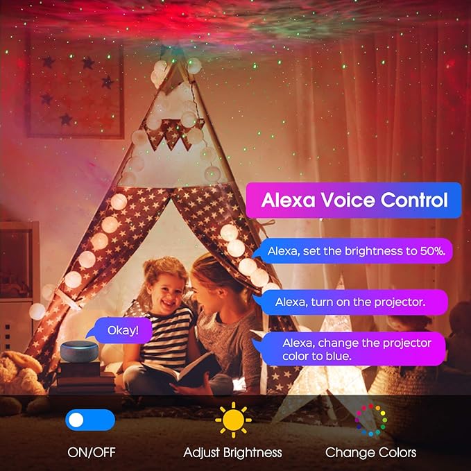 WLAN Galaxy Starlight, LED Afterlight Projector with App Control/Timer/Alexa and Google Home Voice Control, Star Projector Afterlight for Kids, Party, Gift - Image 8