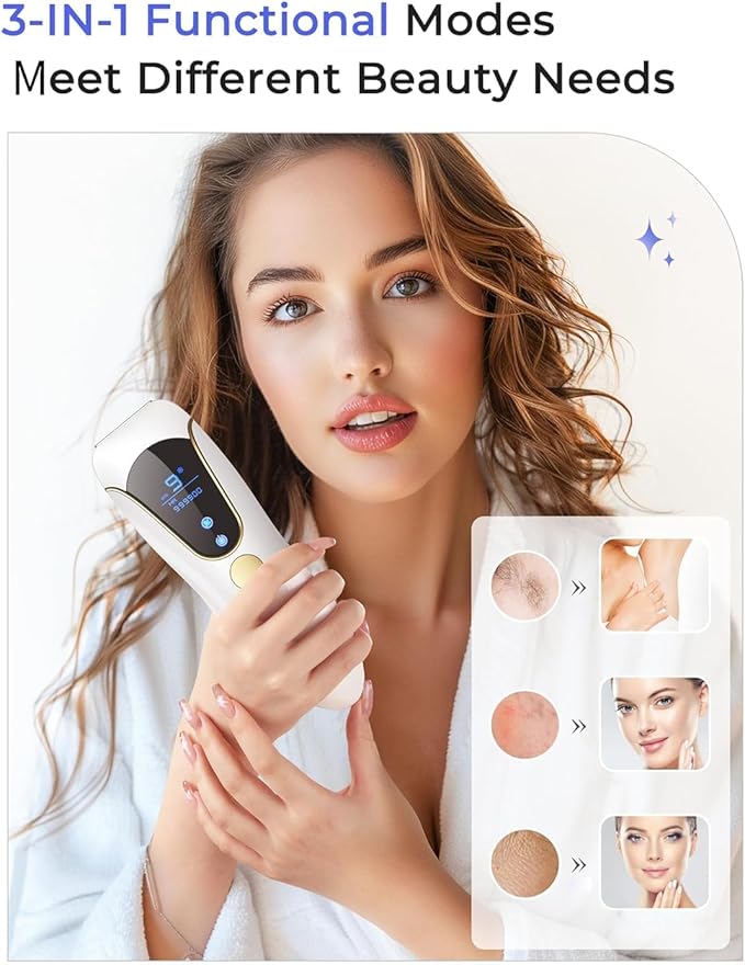 Laser Hair Removal for Women and Men, At-Home Ice-cooling Red-light Laser Epilator for Long-Lasting Hair Removal, IPL Hair Removal for Nearly Painless Treatment, Facial, Bikini - Image 9