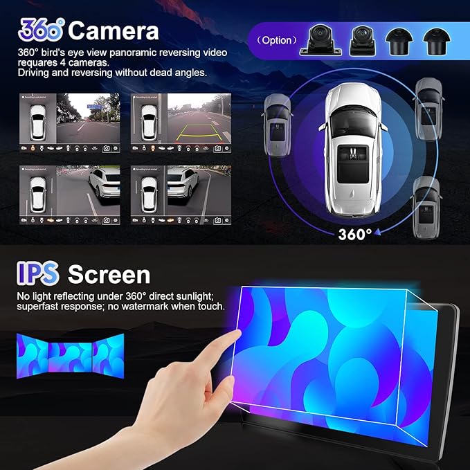 10 Inch IPS Android 12 Car Radio 2 Din Car Stereo Car Radio for Honda Accord 2003-2008 GPS Navigation Free Reversing Camera BT Carplay DSP FM WiFi SWC RDS DAB 360 Camera 6G + 128G - Image 8