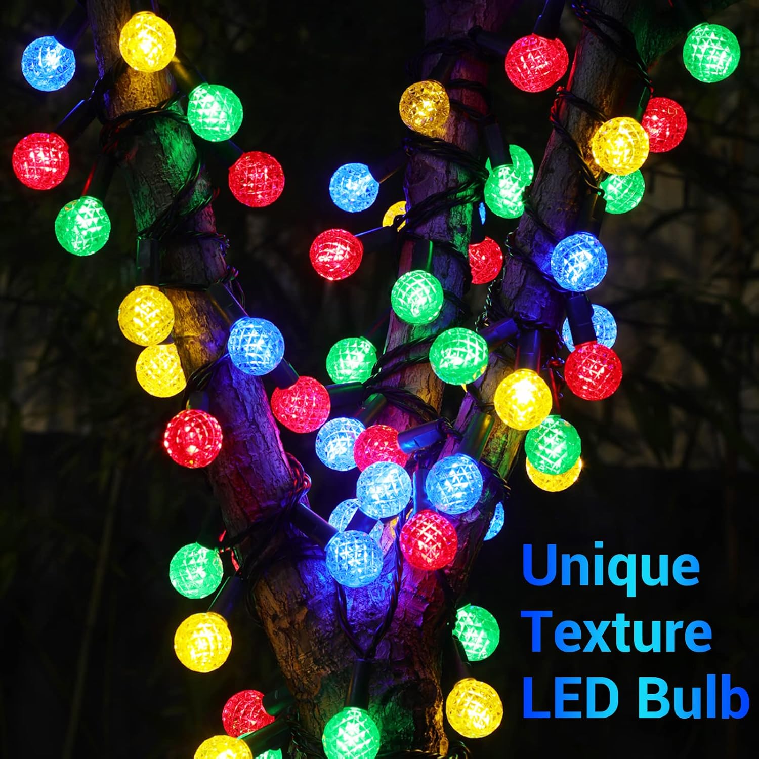 Extrastar Globe String Lights Battery Operated 8 Modes Colorful LED Outdoor String Lights, 34ft 100 LEDs Waterproof Ball Fairy Lights for Outdoor Indoor Holiday Wedding Party Garden Decoration - Image 4