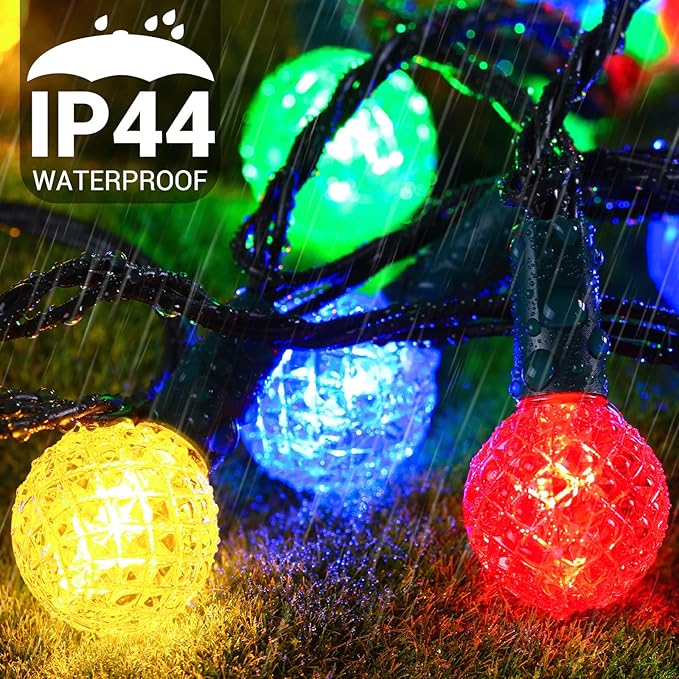 Extrastar Globe String Lights Battery Operated 8 Modes Colorful LED Outdoor String Lights, 34ft 100 LEDs Waterproof Ball Fairy Lights for Outdoor Indoor Holiday Wedding Party Garden Decoration - Image 6