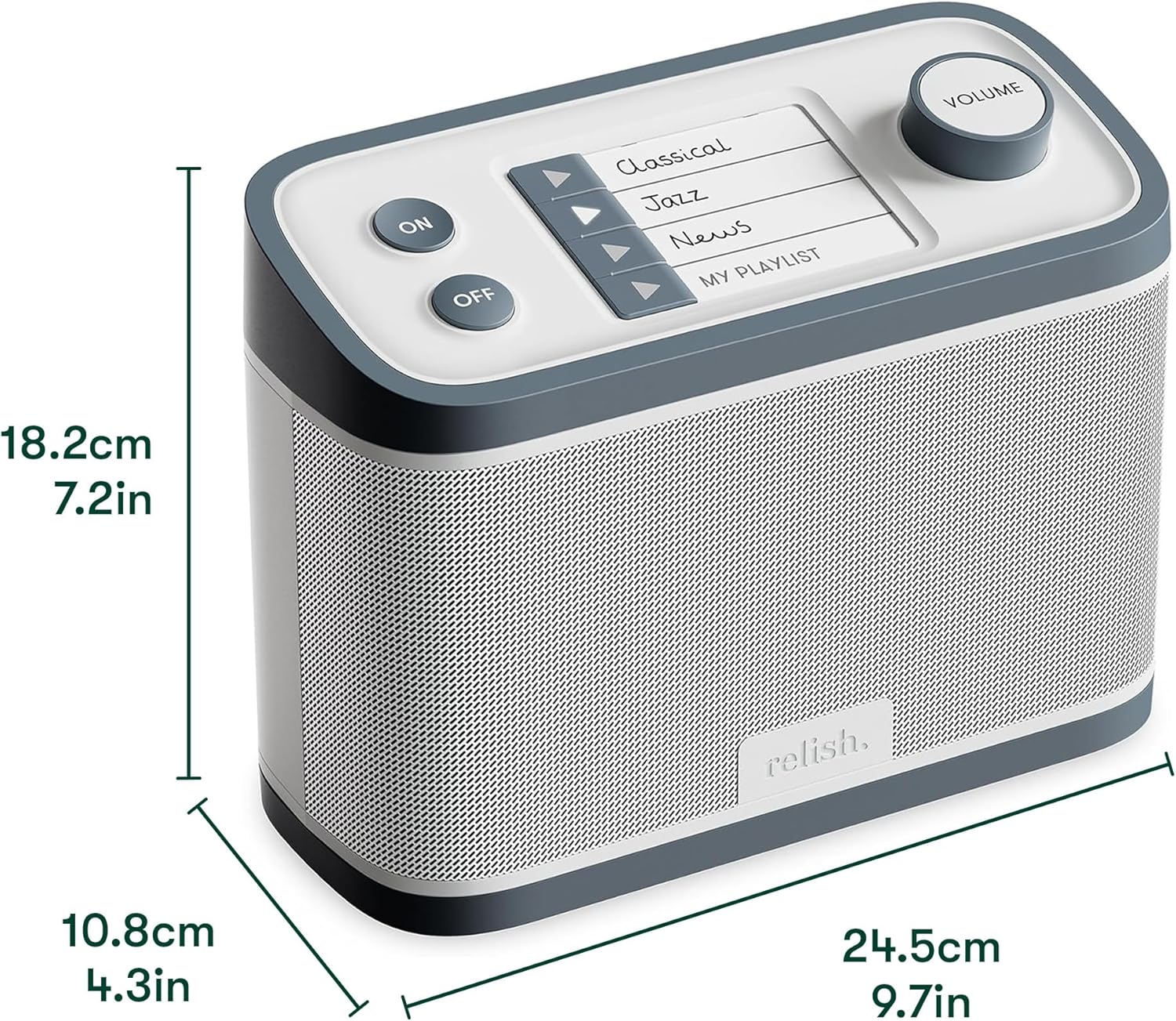 Relish - Simple Portable DAB/DAB+/FM Radio and MP3 Music Player for Seniors, those with Dementia, Alzheimer’s or Visually Impaired – USB, Large Buttons, Simple Design, Easy to Use - Image 3