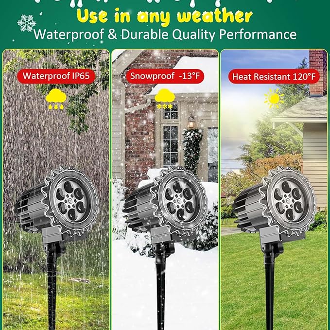 Projector Lights for Decoration - Adjustable IP65 Waterproof LED Projector with Santa and Snowman for Indoor and Outdoor Party - Image 5