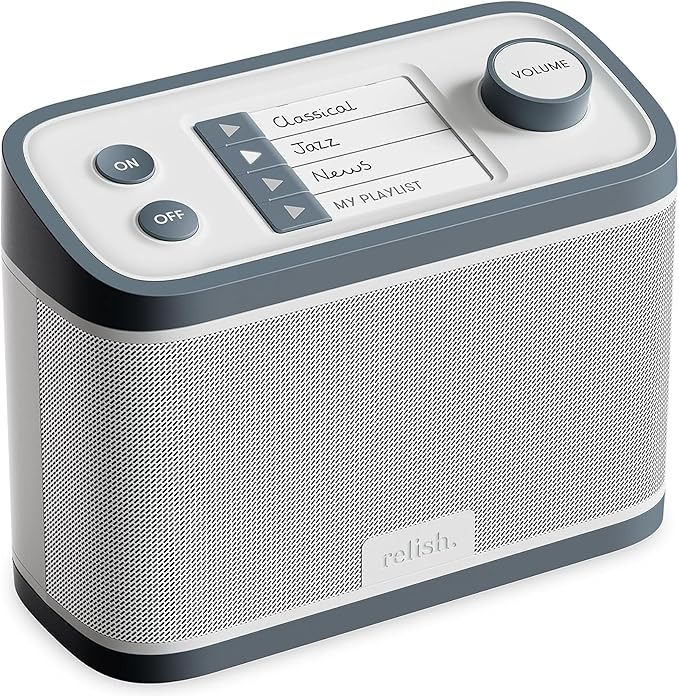 Relish - Simple Portable DAB/DAB+/FM Radio and MP3 Music Player for Seniors, those with Dementia, Alzheimer’s or Visually Impaired – USB, Large Buttons, Simple Design, Easy to Use
