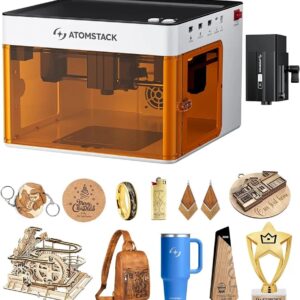 ATOMSTACK P1 5W Laser Engraver, Laser Cutter, Unibody Laser Engraving Machine, 10000 mm/min, 5000mW Diode for Beginners DIY, Wood, Leather, Acrylic, Metal, Portable, Single Laser, Class 1 Safe.
