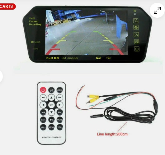 7" TFT LCD HD USB MP5 FM SD Car Rear View Bluetooth Mirror Monitor - Image 6