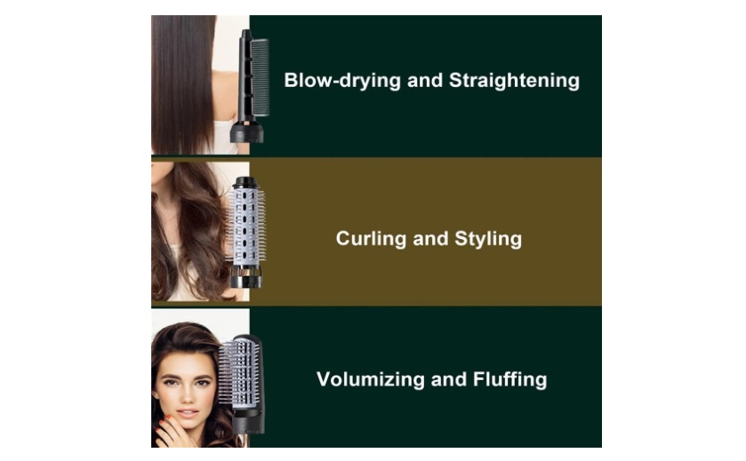 3 in 1 Ionic Hair Dryer Brush Hot Air Brush 3 Modes Hair Straightener Comb Curler Hairdryer Brush for Hair (Color :MULTICOLOUR) - Image 9