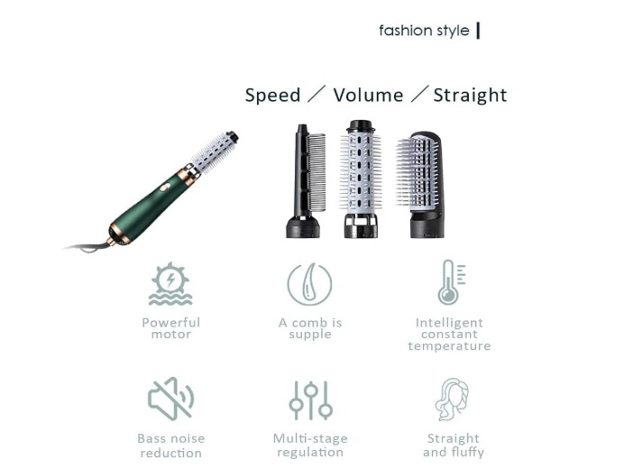 3 in 1 Ionic Hair Dryer Brush Hot Air Brush 3 Modes Hair Straightener Comb Curler Hairdryer Brush for Hair (Color :MULTICOLOUR) - Image 13