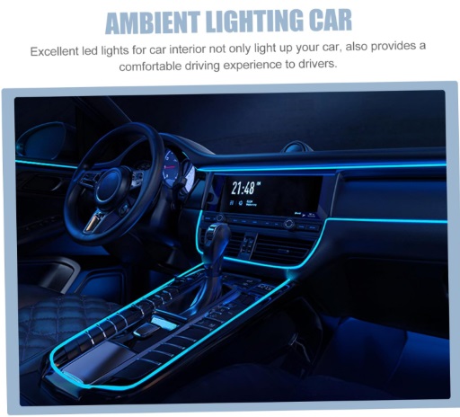 STOBAZA 1 Set Flexible LED Car Interior Lights Interface RGB Strip Light for Dashboard Door Decoration Easy Install for Car Home Decor