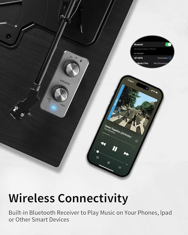 Angels Horn Bluetooth vinyl record player with built-in speakers - Image 5