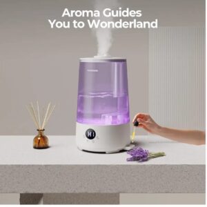 Homvana Humidifiers for Bedroom Home, 3.6 L Cool Mist Top-Fill 34H Super Long Time