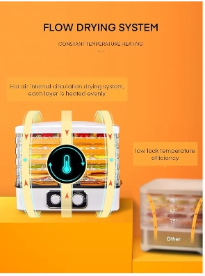 Fruit and Vegetable Dehydrator with 5 Adjustable Trays - Image 6