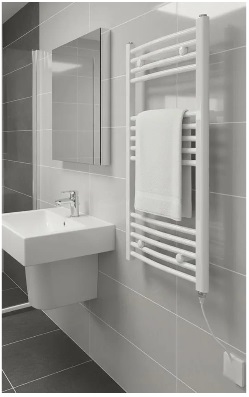 WHITE Straight Heated Towel Rail W500mm x H800mm Flat Central Heating Towel Radiator