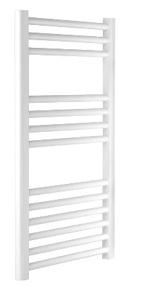 WHITE Straight Heated Towel Rail W500mm x H800mm Flat Central Heating Towel Radiator - Image 6