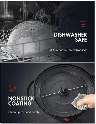 Popcorn Machine, 6-Quart Popcorn Popper maker, Nonstick Plate, Electric Stirring with Quick-Heat Technology, Cool Touch Handles (Red & Black) - Image 6