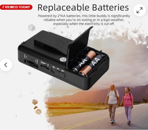 PRUNUS J-166 Portable Radio Battery Operated, AM FM Radio Pocket, Small Radio - Image 8