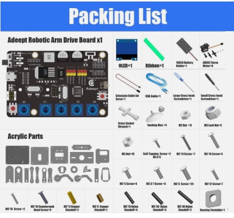 Adeept 5DOF Robot Arm Kit Arduino Compatible STEM Educational DIY Robot TI - Image 4