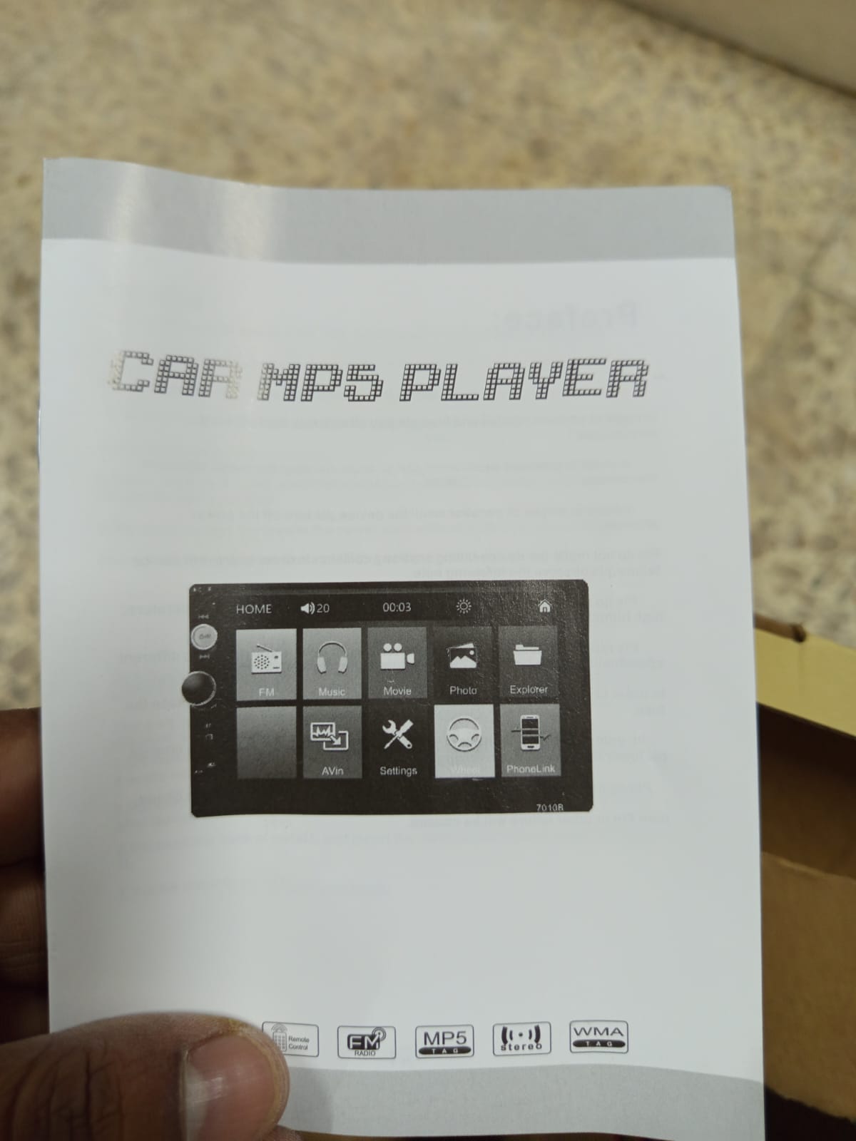 7" Double 2 DIN Bluetooth Head Unit Car Stereo Touch Screen Radio FM TF USB AUX - Image 3