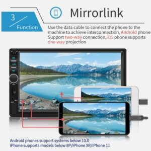 7" Double 2 DIN Bluetooth Head Unit Car Stereo Touch Screen Radio FM TF USB AUX