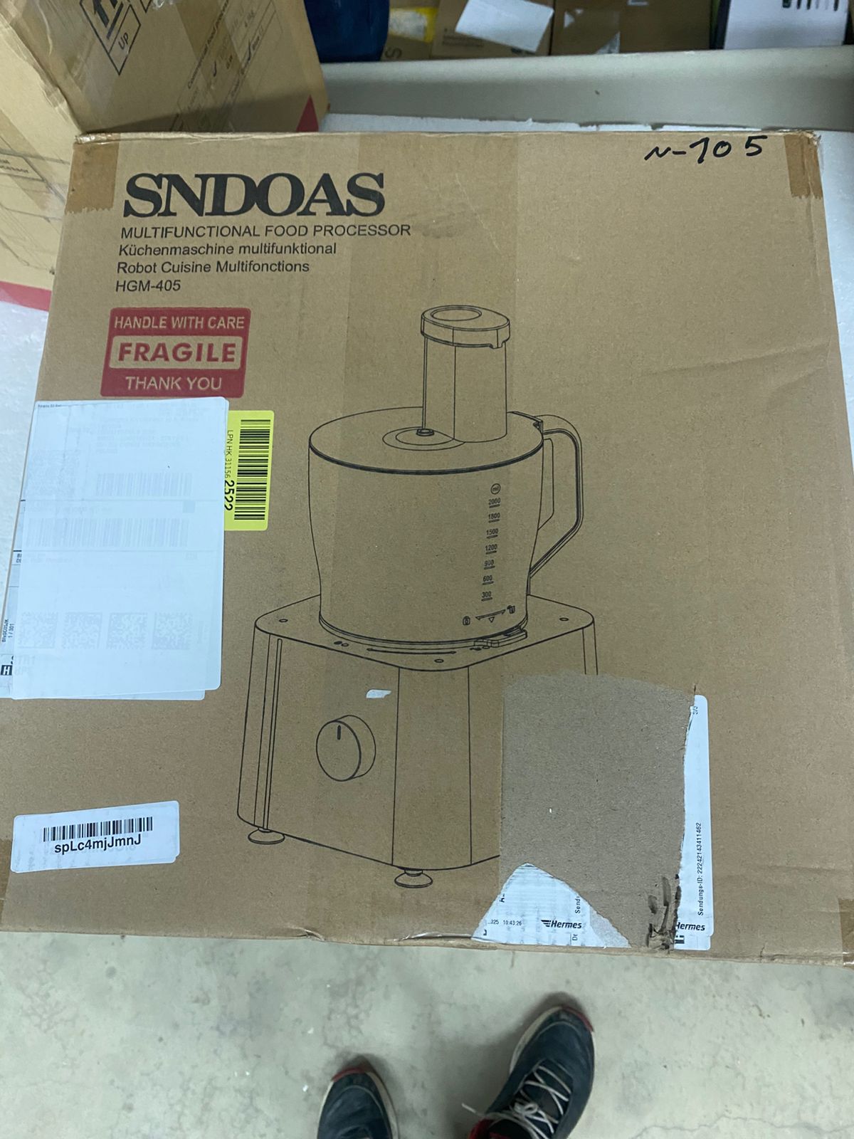 1100W Food Processor Multifunction 3.2+1.5L Electric Chopper Juicer Mixer Sliver - Image 2