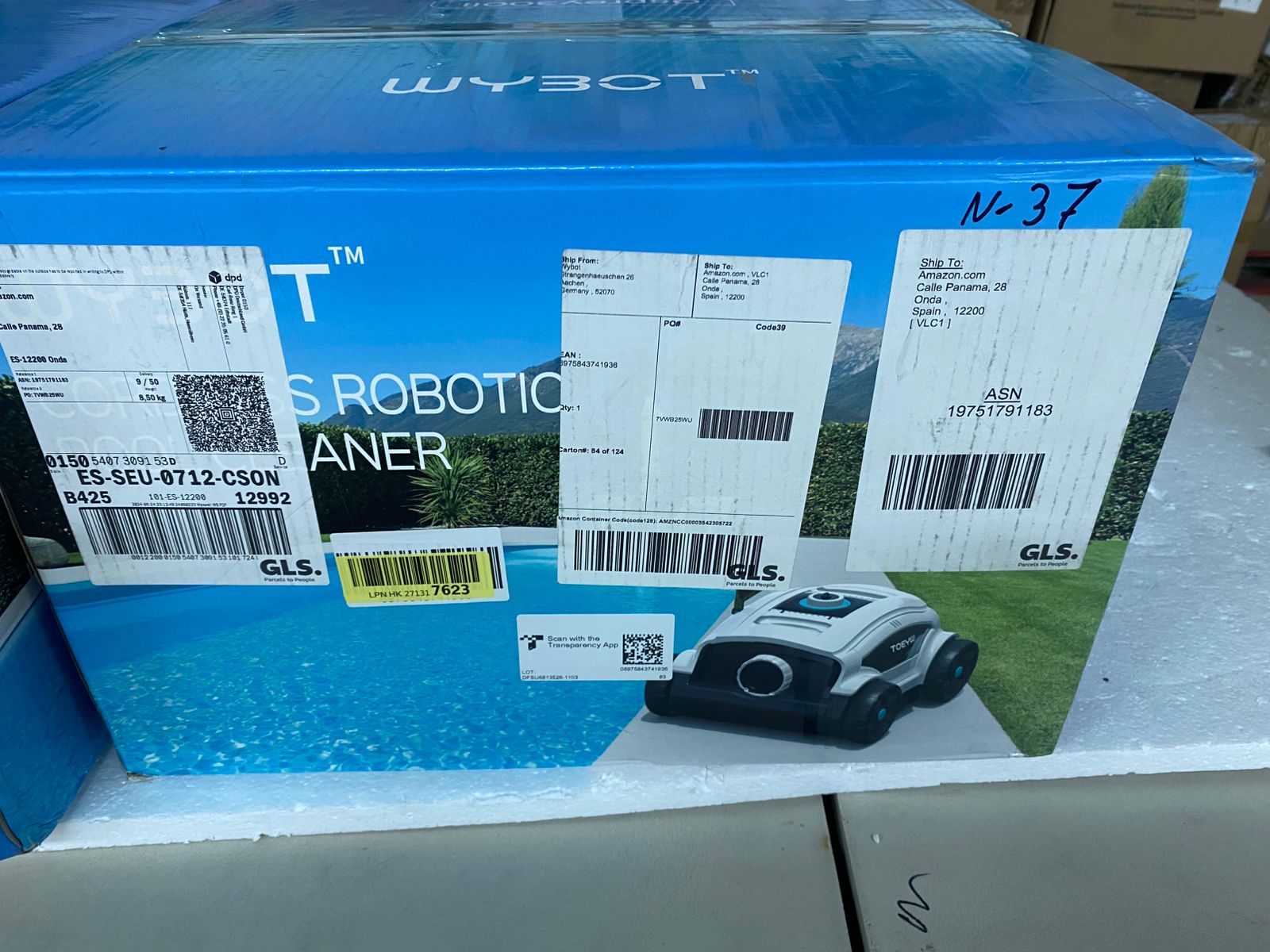 WYBOT C1 pool robot with battery intelligent route planning, fully automatic pool cleaner floor, waterline, and wall cleaning, powerful triple motor runs for 150 minutes, 150 ㎡ grey - Image 2