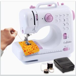 Electric Sewing Machine Portable Mini 12 Stitches Pedal Household for Beginner