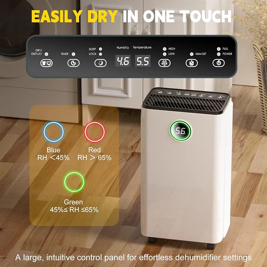 10L/Day Dehumidifier Real-Time Digital Humidity Display & Control - Image 4