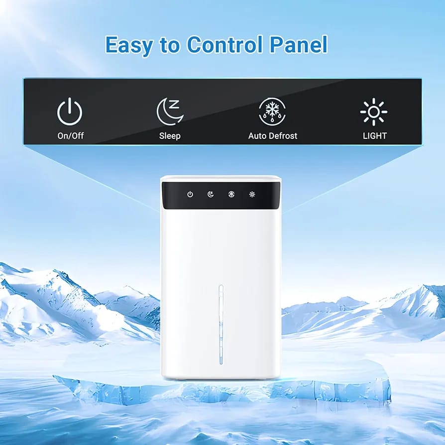 EVARY Portable Dehumidifier DH130-EU-W-CP, White, 1L/day, Intermittent Operation - Image 6