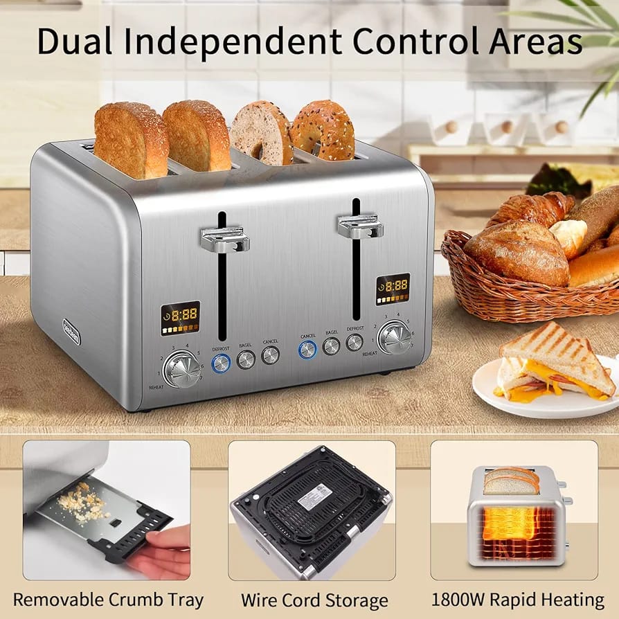 4-Slice Smart Toaster with Digital Touchscreen - Image 6