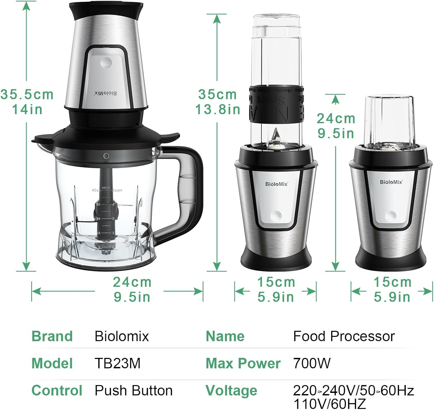 BioloMix Blender and Food Processor Combo - Image 3