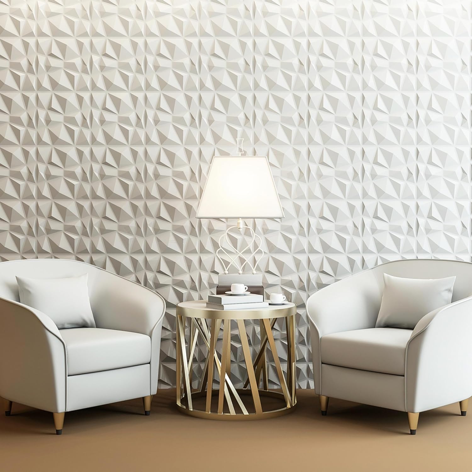 The Art3d 3D Wall Panel (Model D094-1) in matte white - Image 7