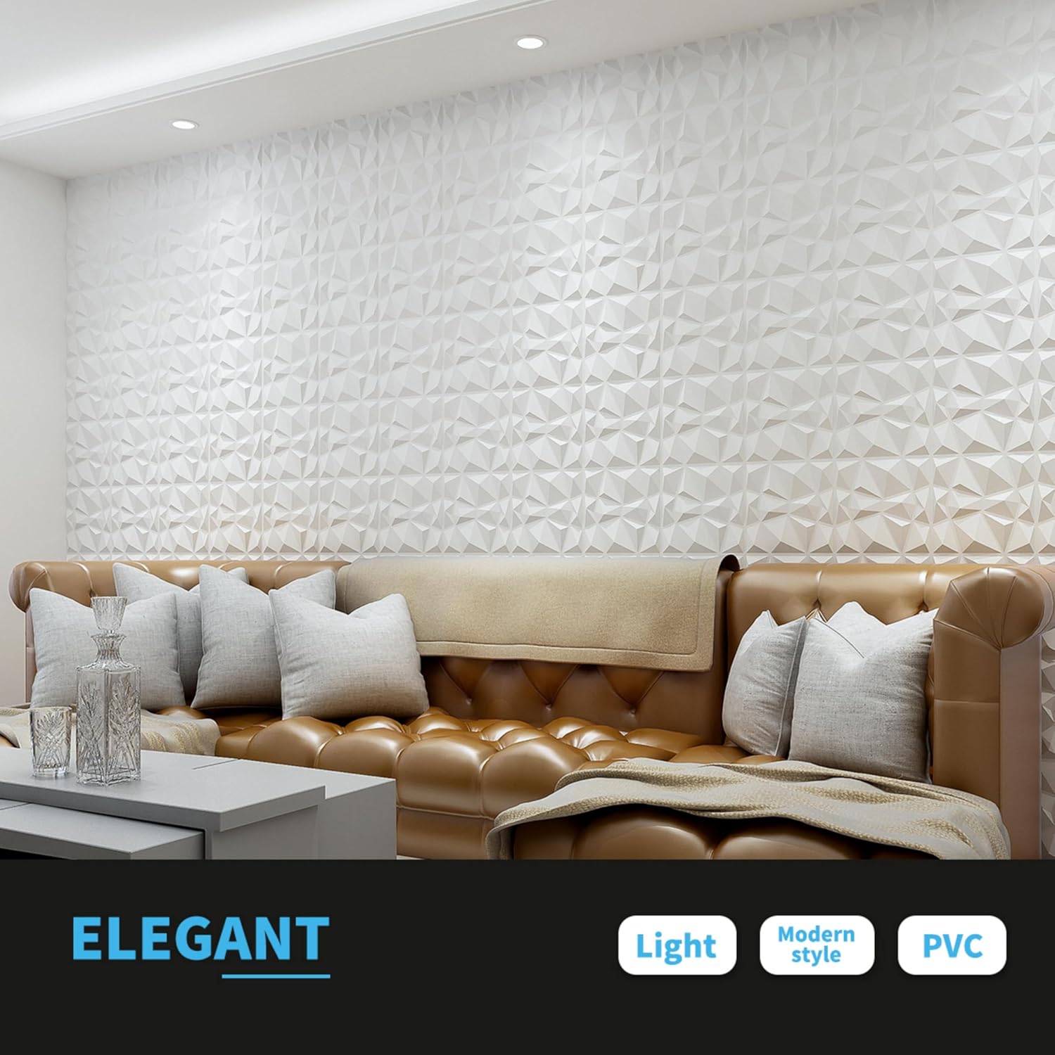 The Art3d 3D Wall Panel (Model D094-1) in matte white - Image 6