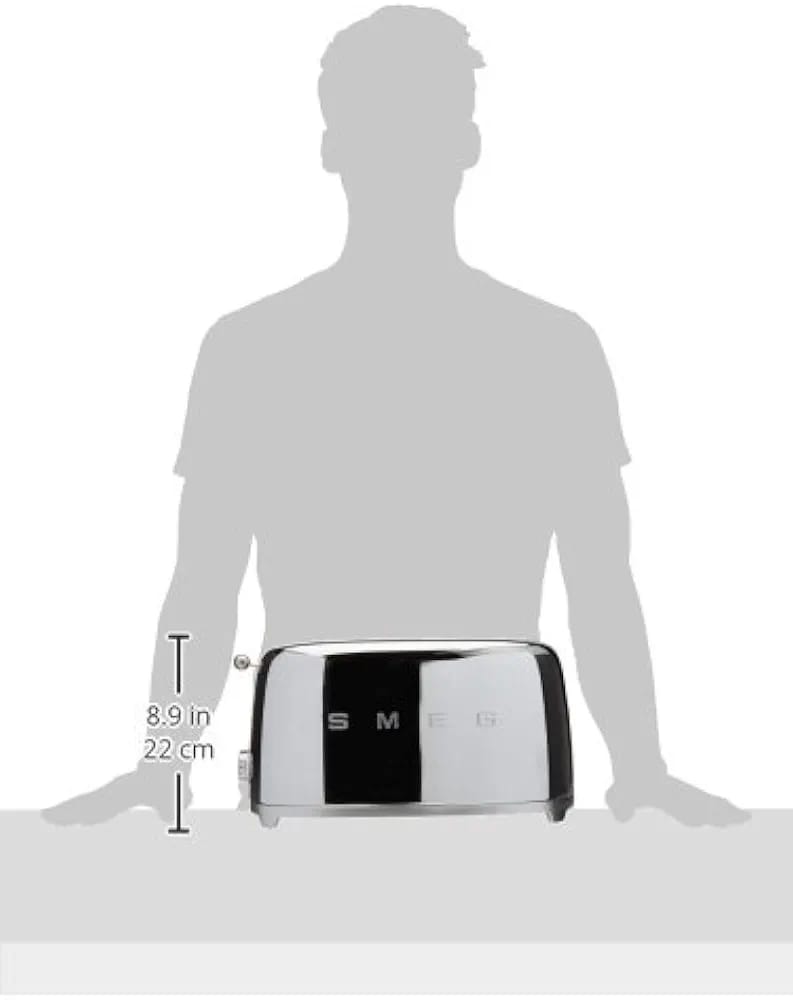 SMEG 2 Slice Toaster with 6 Presets and Defrost Function and Removable Crumb Tray TSF01SSUS, Stainless Steel - Image 5