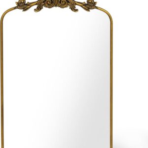Antique Gold Baroque Mirror with Arched Design - Size:60x90cm 