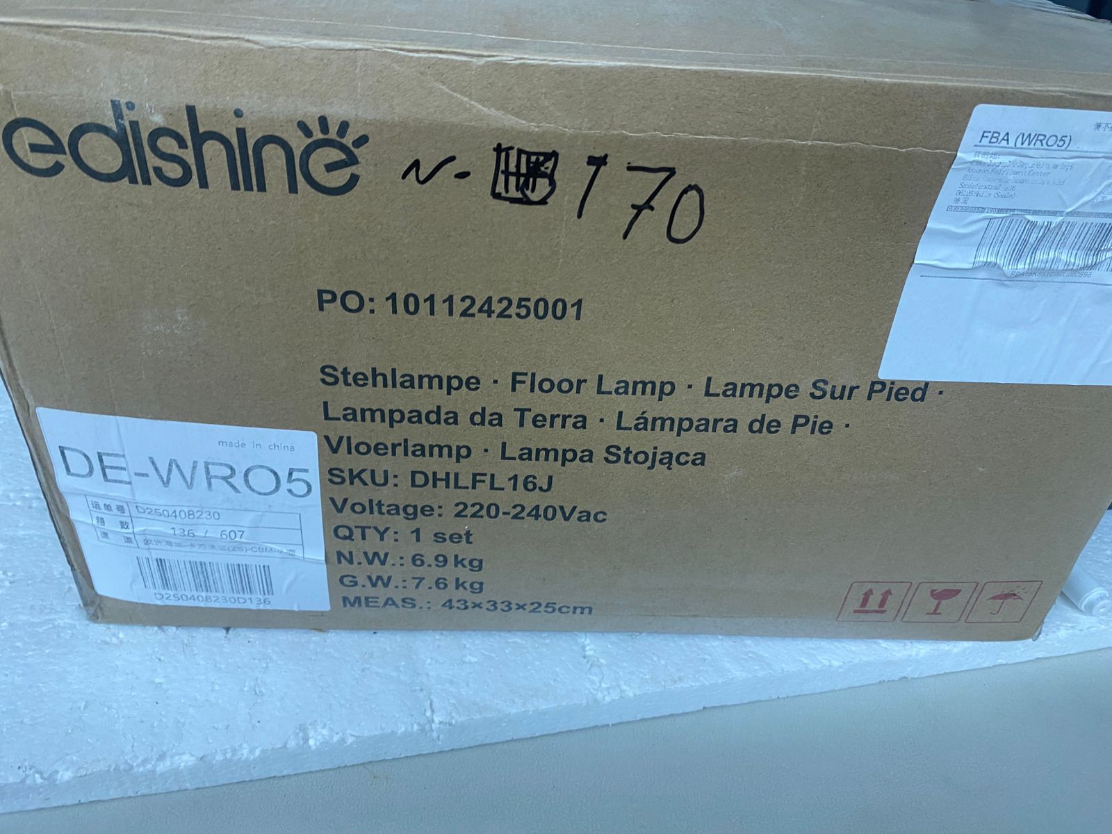 EDISHINE Floor Lamp Living Room, 3-Bulb Vintage Floor Lamp - Image 3