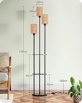 EDISHINE Floor Lamp Living Room, 3-Bulb Vintage Floor Lamp - Image 6