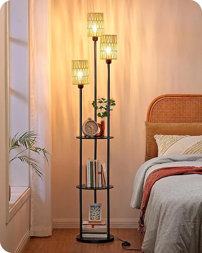 EDISHINE Floor Lamp Living Room, 3-Bulb Vintage Floor Lamp - Image 5