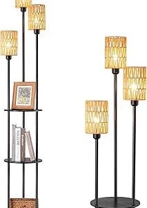 EDISHINE Floor Lamp Living Room, 3-Bulb Vintage Floor Lamp
