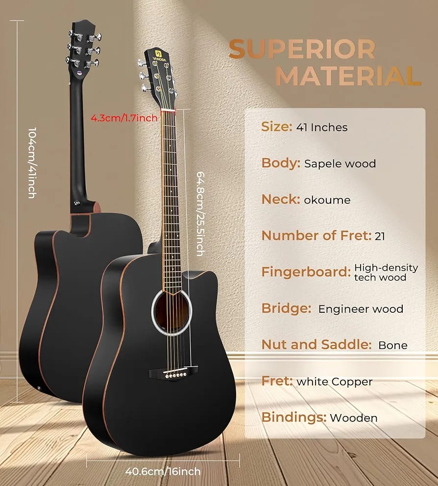 Vangoa Adult Acoustic Guitar - Image 4