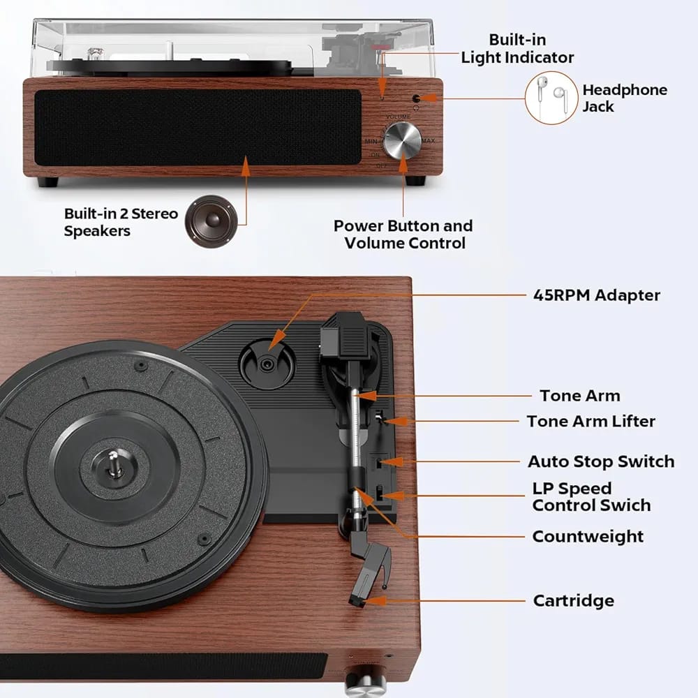 FYDEE - Retro Record Player - Image 3