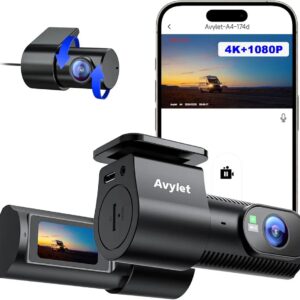 Avylet A4 Dash Cam Front and Rear 4K+1080P