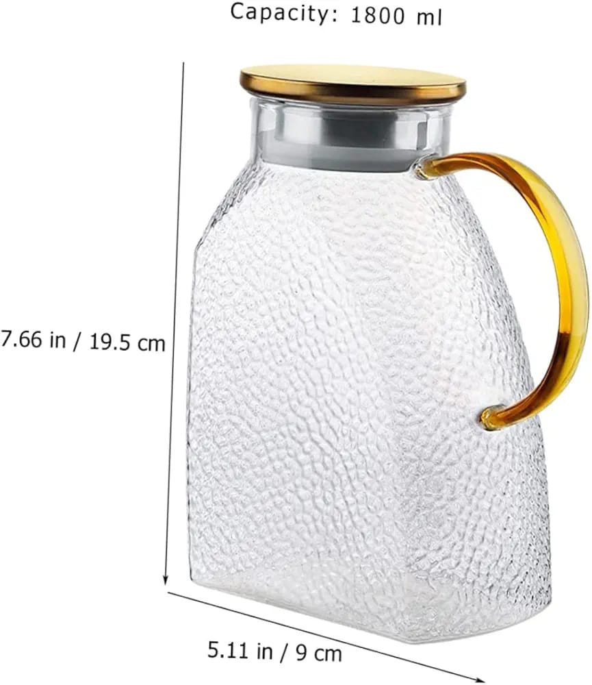 Glass Water Jug with Lid Reusable Beverage Pitcher for Juice Tea and Cold Drinks - Image 6