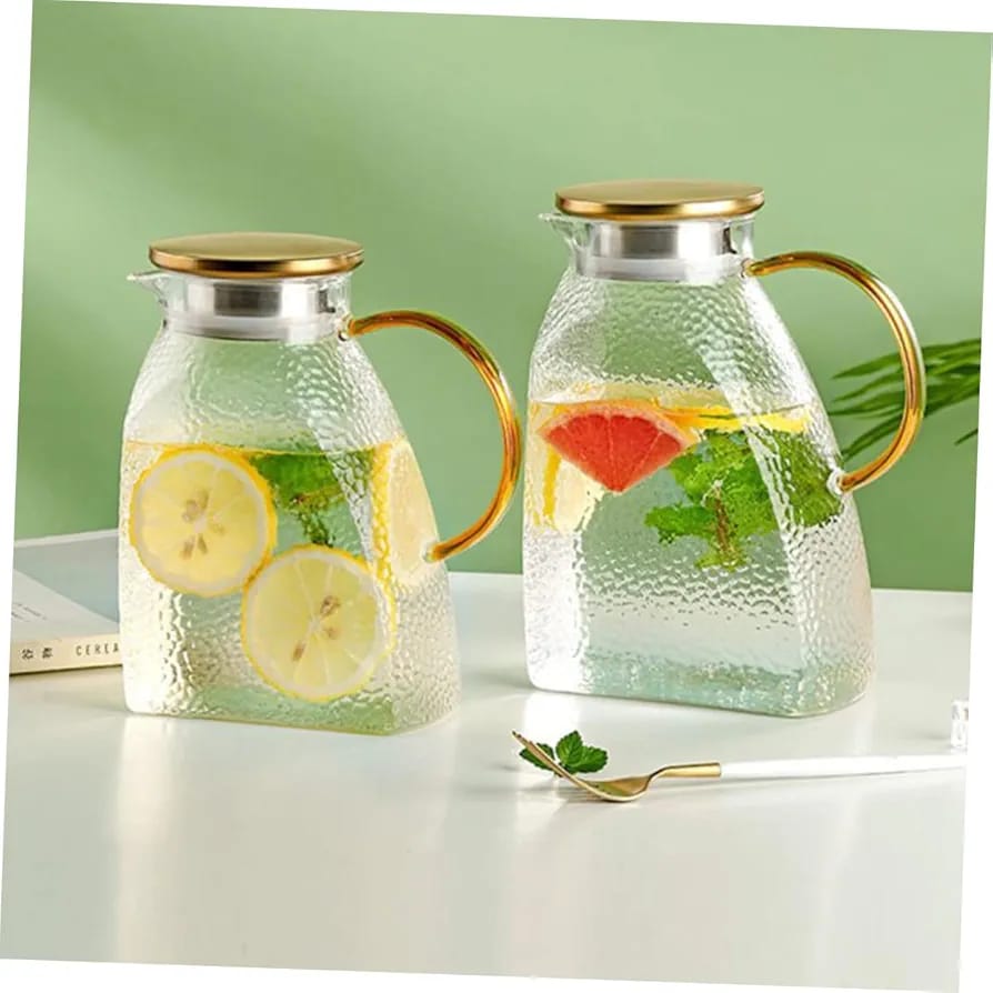 Glass Water Jug with Lid Reusable Beverage Pitcher for Juice Tea and Cold Drinks - Image 4